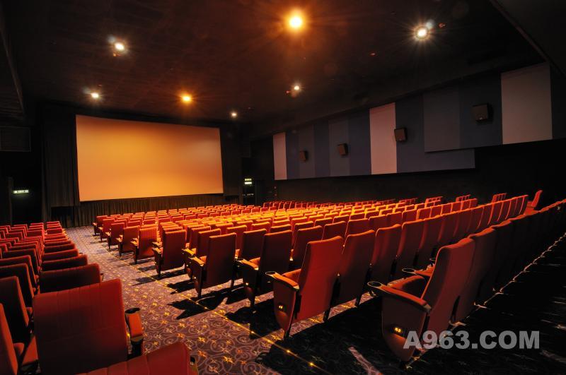 电影院
影院灯光柔和，搭配地毯星型花纹，体现出影院高雅又不失活泼的情趣。