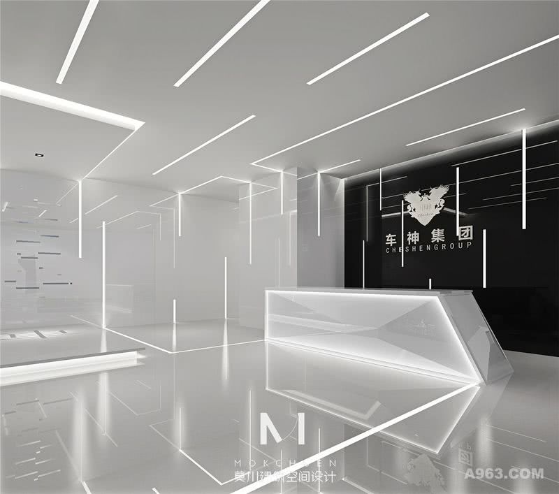 大厅：现代设计感十足，黑白相衬，单调而不失高品位。