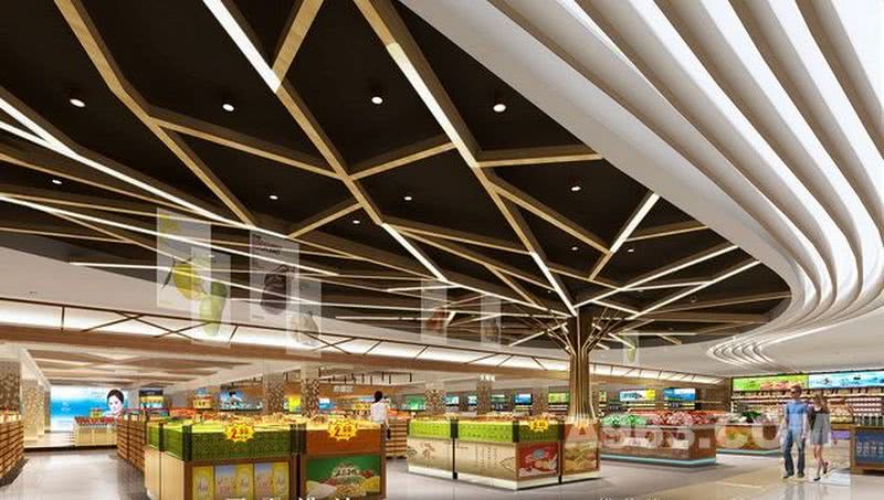 天霸设计城市综合体设计案例：中山小榄金汇城超市区效果图