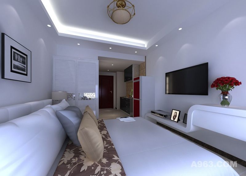  单身公寓 欧式 单人房 标准房 低调奢华 精装修 样板房