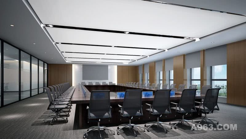 会议室效果 中小型会议室 会议室吊顶 会议室桌椅