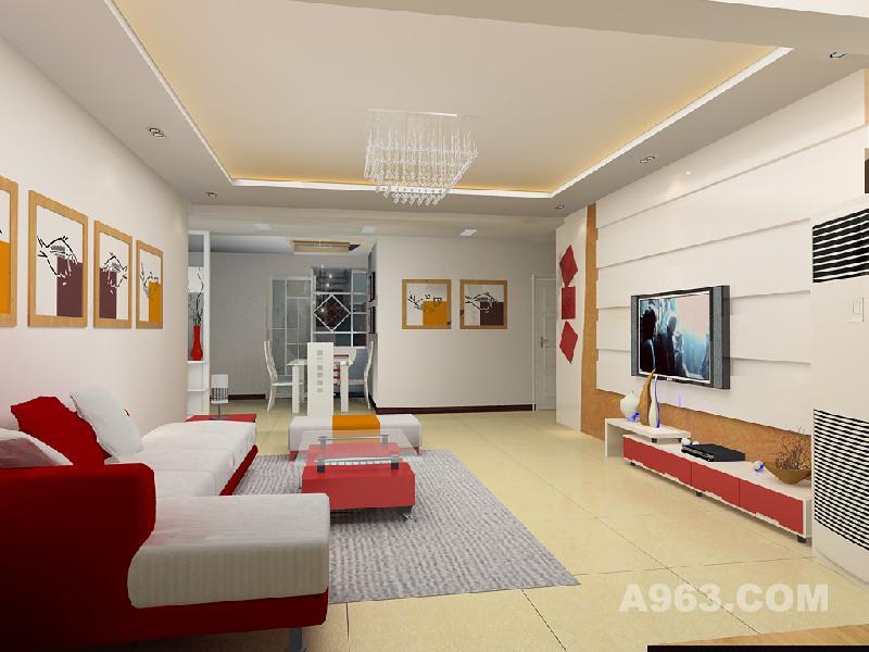 桂林警备区户型设计方案
本案主要是针对桂林警备区户型设计的方案，经过调查分析本小区的业主大多数喜欢现代简约风格。主要是通过一些相对简洁的造型和现代的家具搭配达到这一风格的要求，为了把整个空间丰富起来大胆的选用了色彩比较跳的红色。
