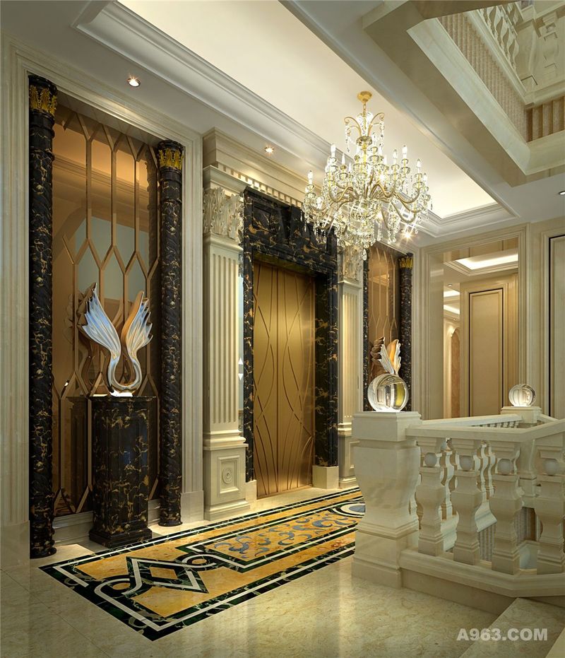 一号会所装修设计新古典风格设计方案展示，上海腾龙别墅设计总监孔继民作品，欢迎品鉴！