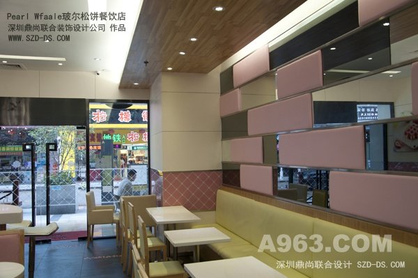 时尚餐厅设计-深圳Pearl Waffle餐饮设计(东门町店)实景