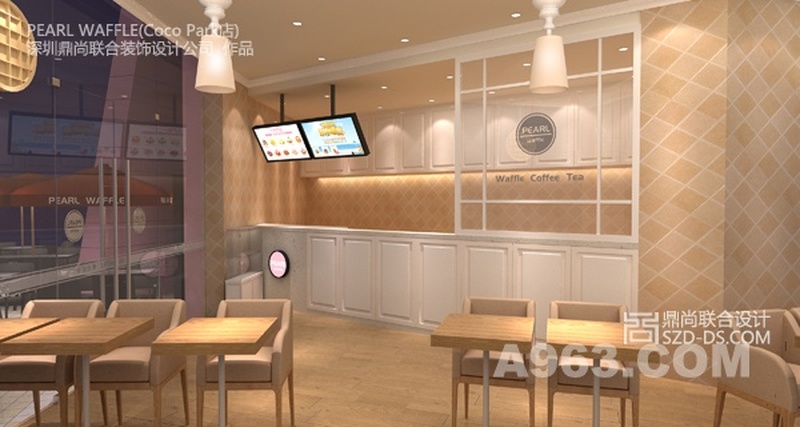 玻尔松饼店设计效果图3
知名连锁甜品咖啡店设计