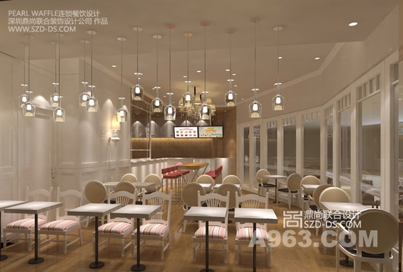 餐厅室内设计效果图2
江苏玻尔松饼连锁餐厅设计案例(圆融星座店)。