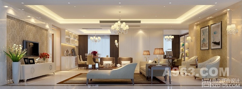 客厅设计
深圳宝安天御豪庭家居室内空间设计方案效果图
