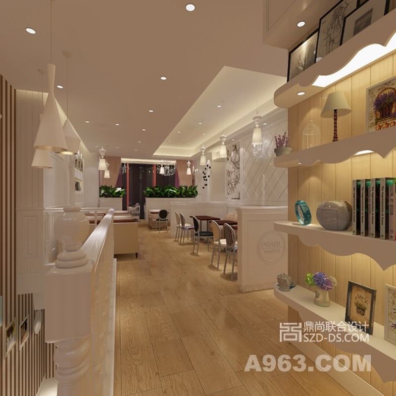 餐厅二楼室内设计1
深圳玻尔甜品店咖啡厅室内装潢设计（西安万达广场店）