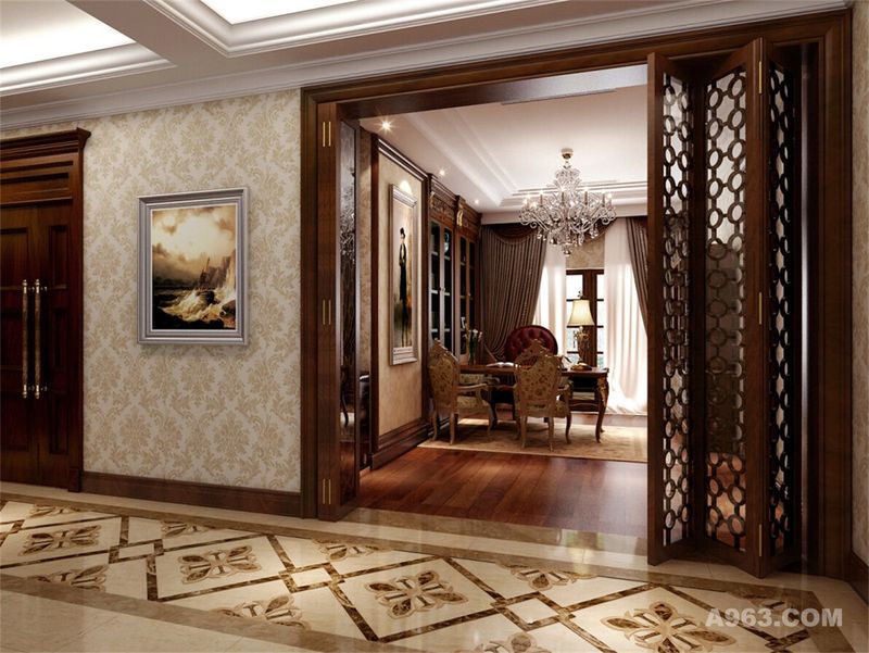 奢华别墅装修欧式古典风格设计方案展示，腾龙别墅设计师刘真桢作品，欢迎品鉴！