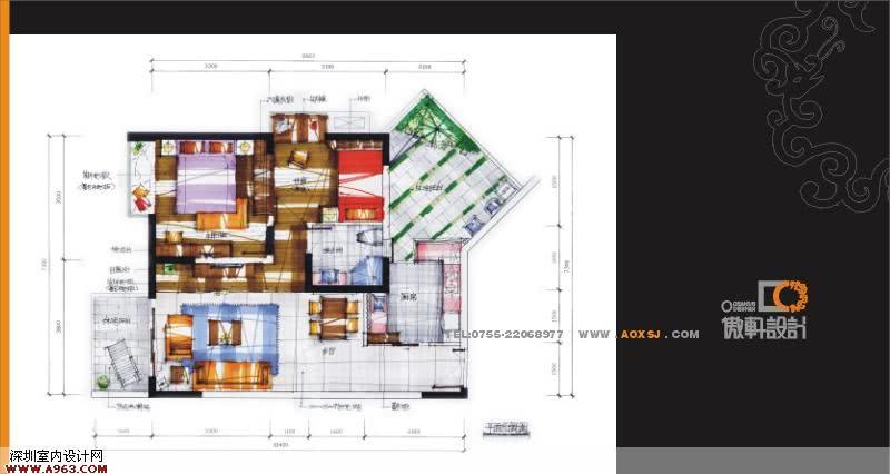 深圳越众盛景国际样板房室内装饰设计(平面)