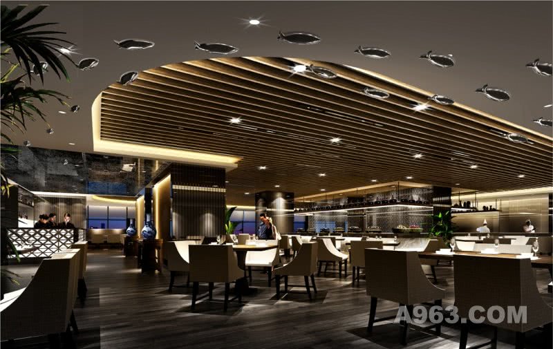山东威海-九龙晟酒店自助餐厅-餐厅设计
