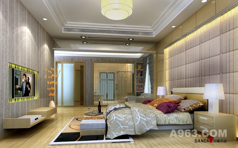 主卧
名雕丹迪设计--江南别墅--现代风格--主卧室