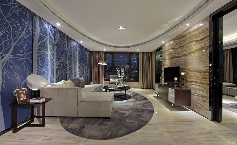 客厅，揉合了当代风格及流行元素，简洁大方，不但对丰盛的生活给予了独特的诠释，其外观亦赏心悦目。