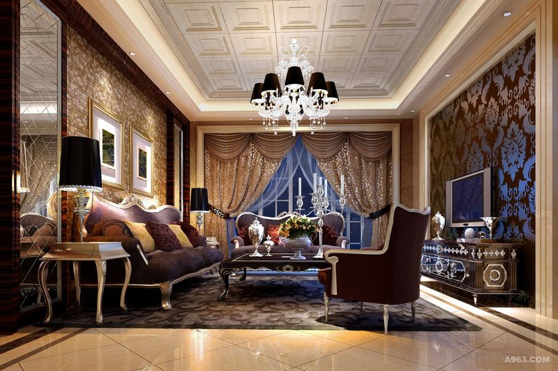 别墅装修欧式古典风格设计方案展示，上海腾龙别墅设计