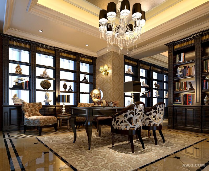 别墅装修欧式古典风格设计方案展示，上海腾龙别墅设计
