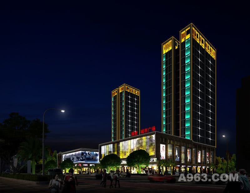 柳州锦业城市广场亮化设计