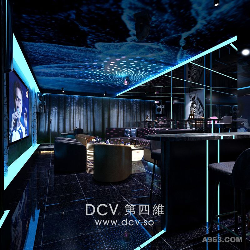 西安最知名的情景KTV设计-安康.COCO梦想秀（火吧）娱乐厅吧