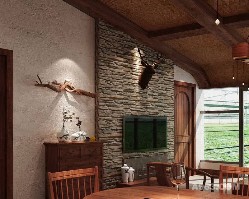 石砌的电视背景墙设计效果体现出复古格调
木质的家居装饰打造出自然之美