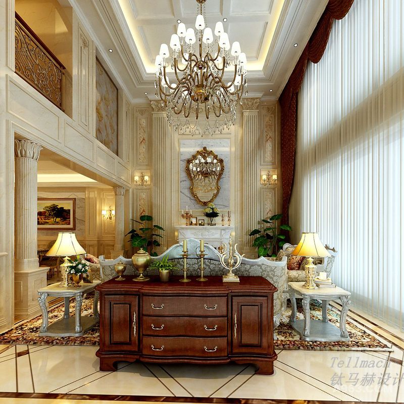 客厅设计欧式风格拥有华丽的装饰、浓烈的色彩、精美的造型达到华贵的装饰效果。