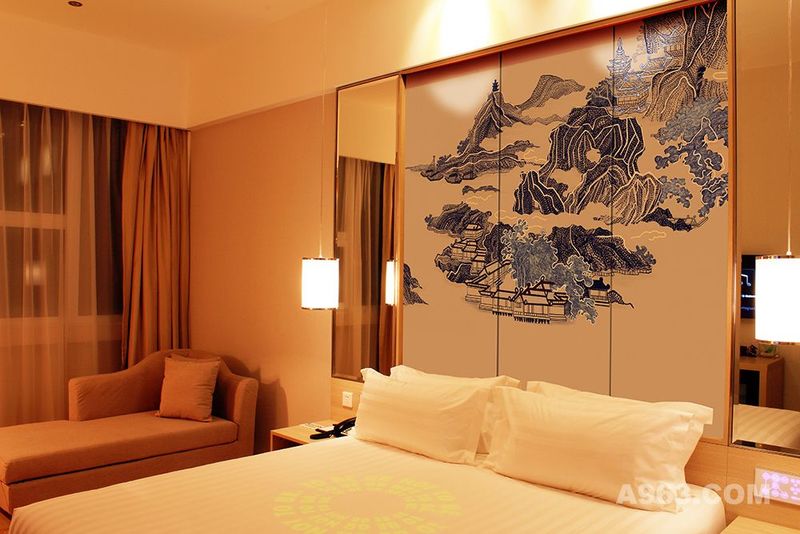 酒店客房床头背景壁画