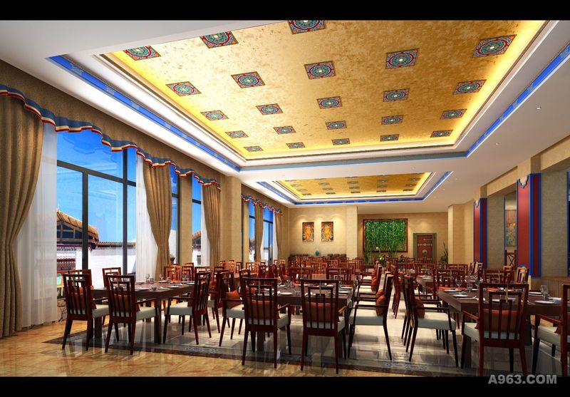 大厅-1-藏式文化酒店空间装饰设计
