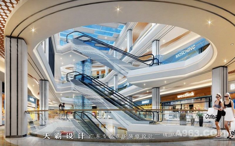 广州城市综合体装修设计效果图案例：迎宾广场效果图