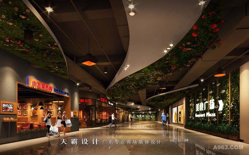 与您分享商场装修效果图十年不陈旧是天霸设计独具特色：广州花都迎宾广场
