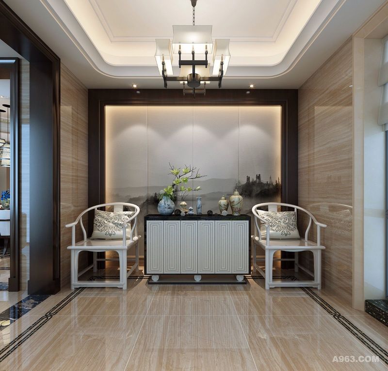 仁恒滨江复式户型装修现代风格设计，上海腾龙别墅设计作品