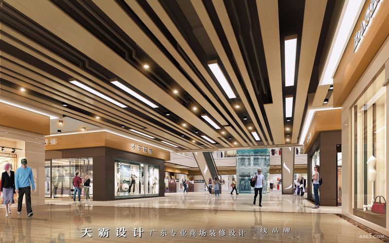 天霸设计商场装修设计效果图引入自然光线2017新创意：广州广大服装城