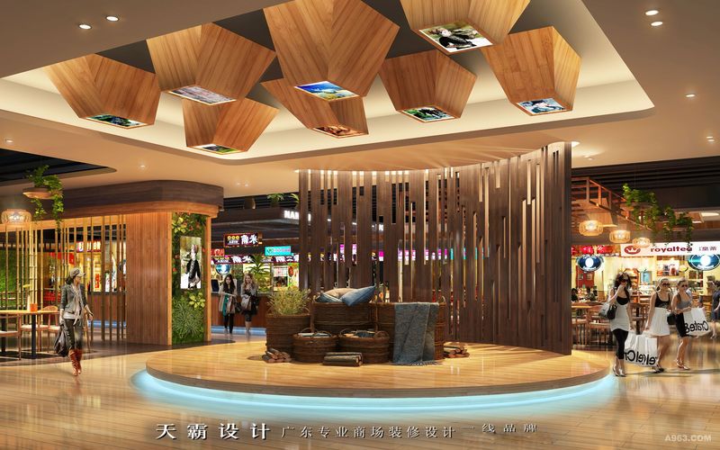 别出心裁商场装修设计效果图天霸设计与您分享：广西南宁东站高食代美食城