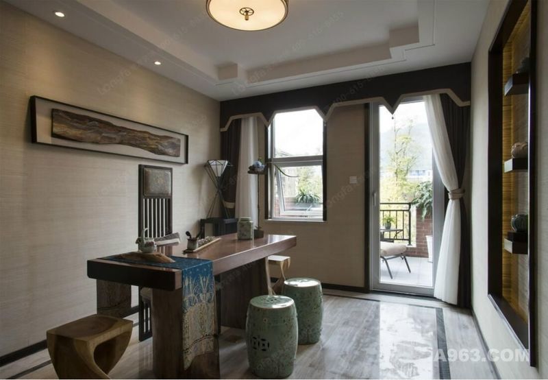 别墅装修新中式风格设计，上海腾龙别墅设计作品