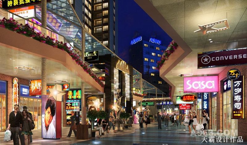主题化城市综合体装修设计效果图更富有吸引力：惠州汇港城设计效果图