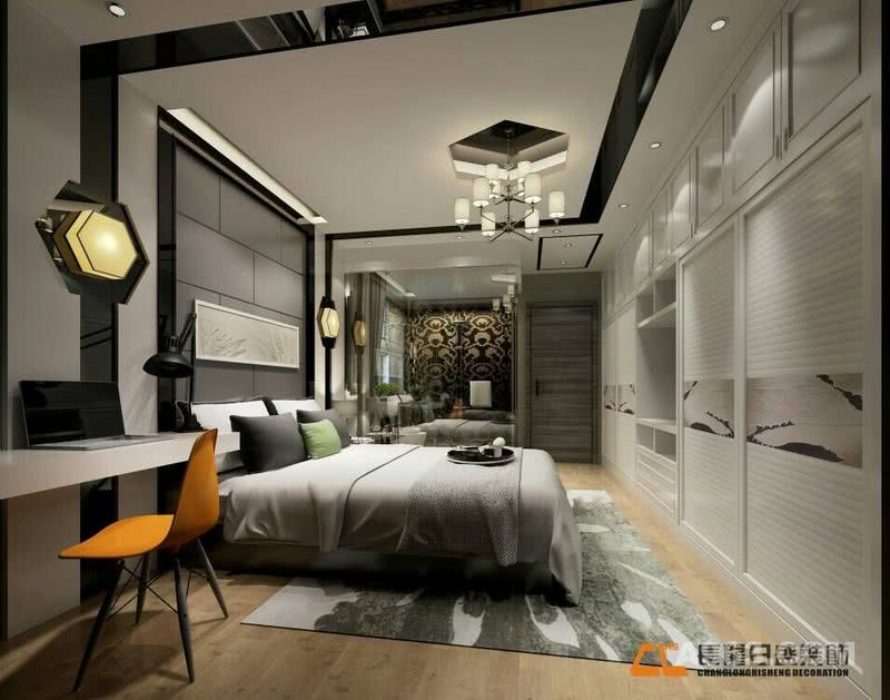 通透卫生间设计，卧室空间视觉更开阔。