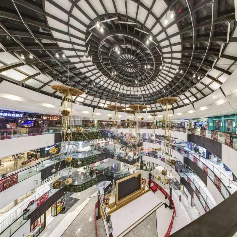 北京槐房万达广场购物中心步行街公共空间室内设计