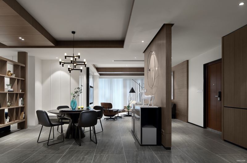 黑白灰为主色调更能彰显朴素大气之美。家具皆选择了简单而有质感的款式，延伸出颇具优雅的意境。