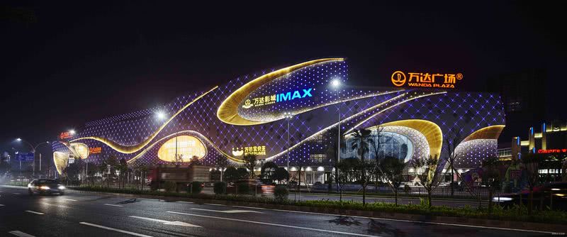 桂林高新万达广场夜景照明设计实景图