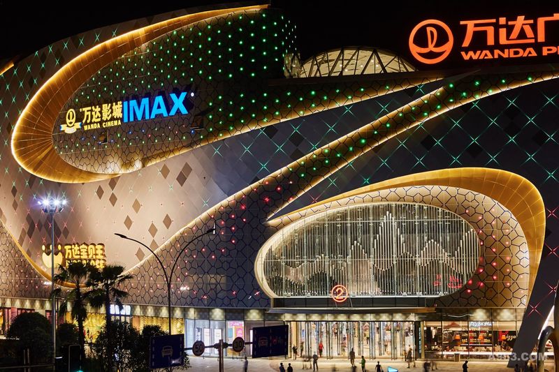 桂林高新万达广场夜景照明设计实景图