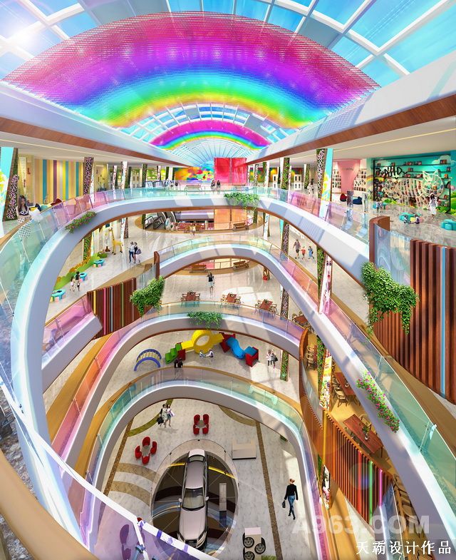 哈尔滨彩虹城商业空间设计效果图独特主题闪耀全城