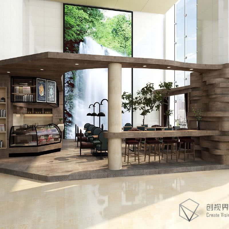 北京创视界装饰设计光大银行咖啡厅装饰设计之工装设计方案实景图