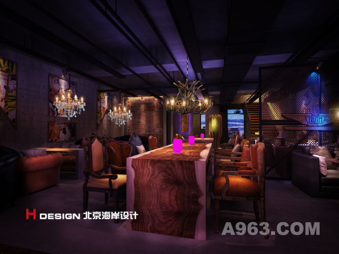 哈尔滨烧烤酒吧,室内设计，北京海岸设计。