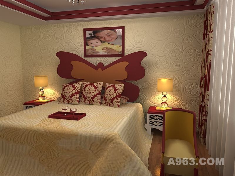 红木装修卧室效果图