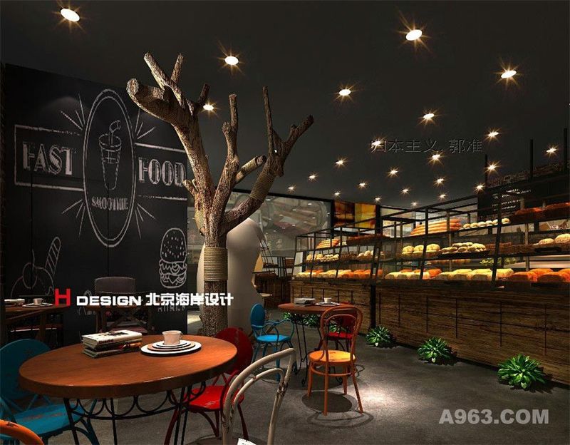 宁波拉纳巴米江北店咖啡馆设计案例—北京海岸设计—效果图6