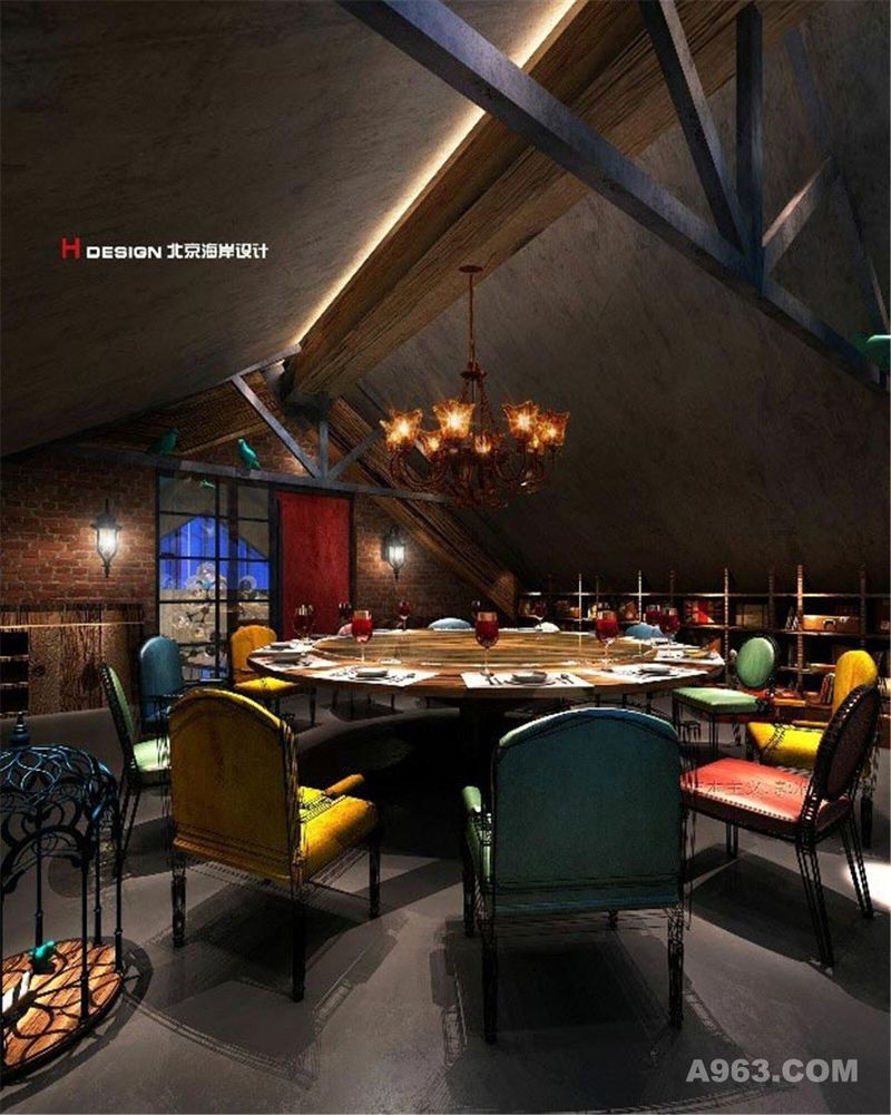 吉林长春栖橖餐厅设计案例—北京海岸设计出品——图片效果7