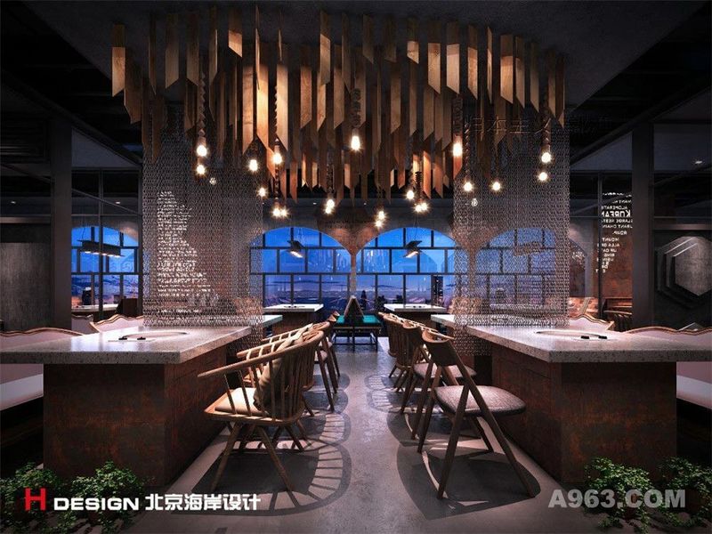 北京双井汉拿山烤肉餐厅设计案例—北京海岸设计—室内效果作品展示2