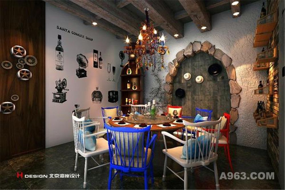 三亚新海府三亚粥店餐饮设计案例—北京海岸设计—室内效果展示10