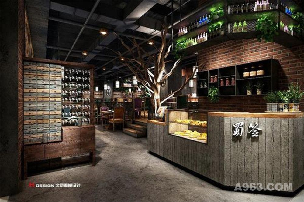 广西蜀签餐厅咖啡餐饮设计案例—北京海岸设计—咖啡餐饮设计成品展示2