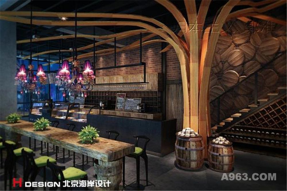 上海some咖啡大华店咖啡厅设计案例—北京海岸设计—产品效果图1