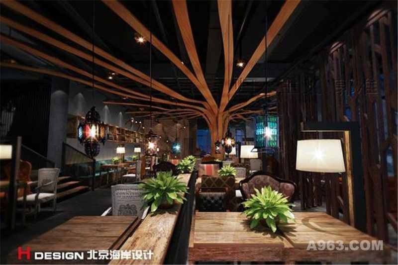 上海some咖啡大华店咖啡厅设计案例—北京海岸设计—产品效果图2