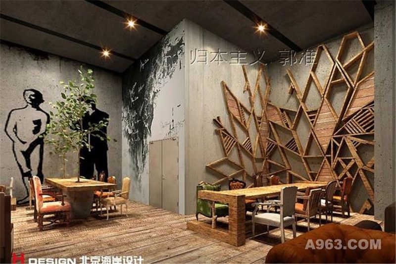 北京咖啡陪你三里屯店设计案例—北京海岸设计成品展示效果图