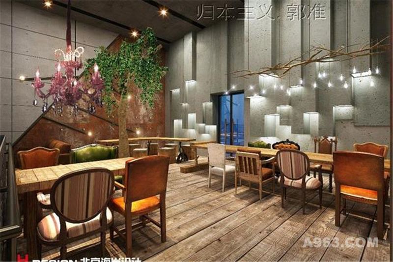 北京咖啡陪你三里屯店设计案例—北京海岸设计成品展示效果图